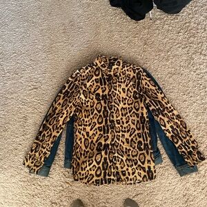 Leopard Print Button-Up Shirt